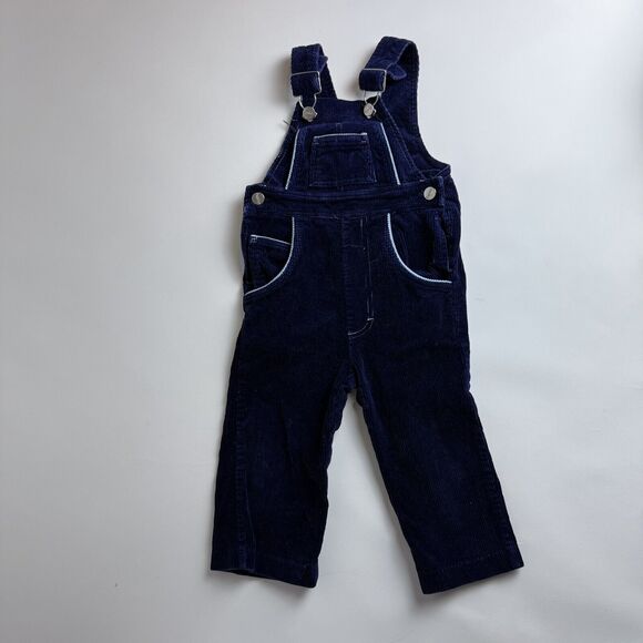 24 Months Vintage Popsicle Navy Blue Overalls 80s, 90s Cotton Corduroy Wide Wale - Picture 2 of 12